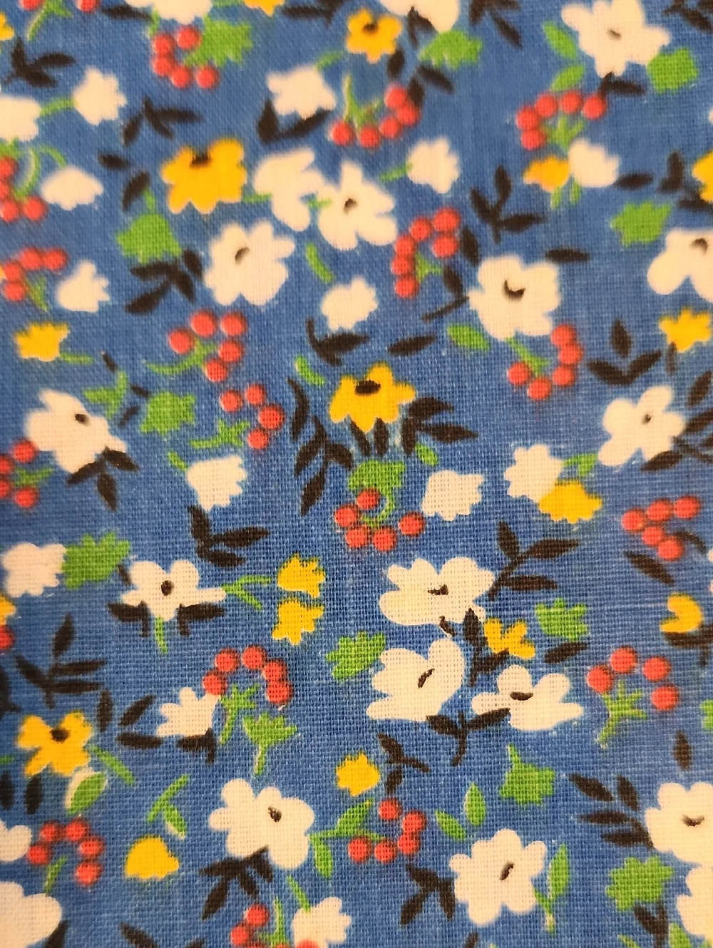 Ditsy Blue Floral Cotton Fabric 96